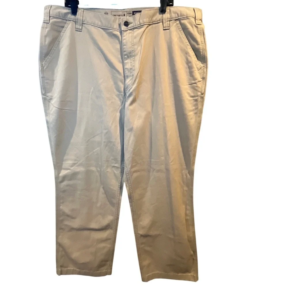 Carhartt Mens Rugged Flex Relaxed Fit‎ Canvas Work Pants Tan 42x30 BN2291-M